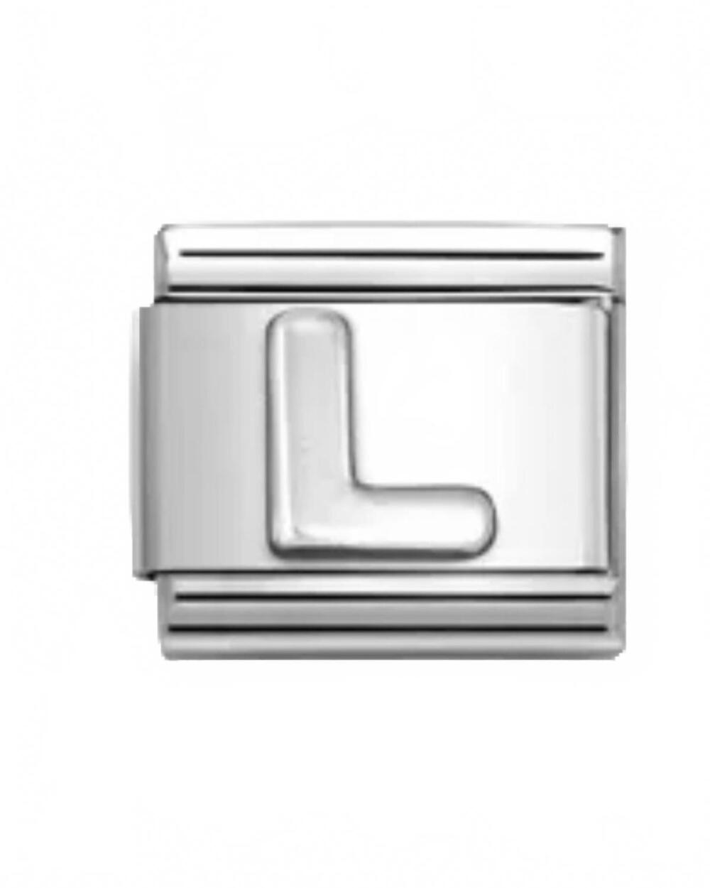 NEW NOMINATION composable classic letter links in l silver